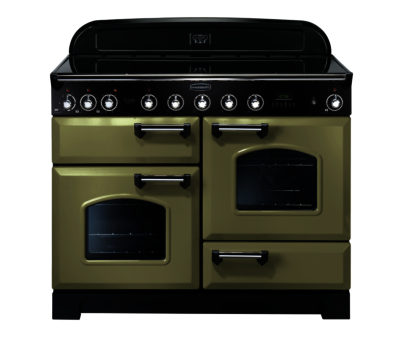 RANGEMASTER  Classic Deluxe 110 Electric Induction Range Cooker - Olive Green & Chrome